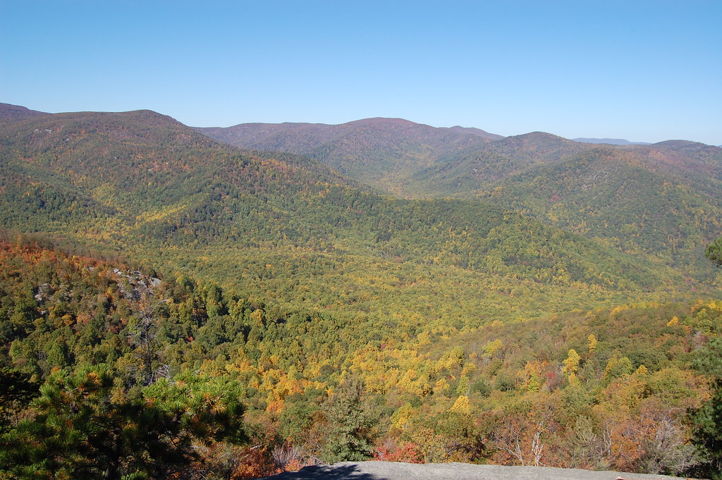 Blue Ridge Mountains view from Old Rag Mountain in Shenandoah